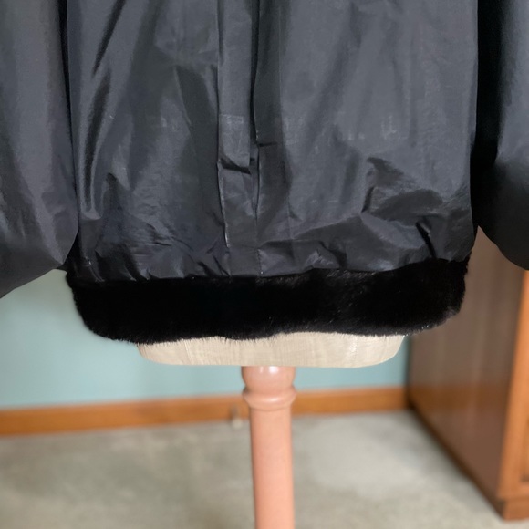 Reversible Genuine Black Mink Bomber Jacket - Picture 11 of 13